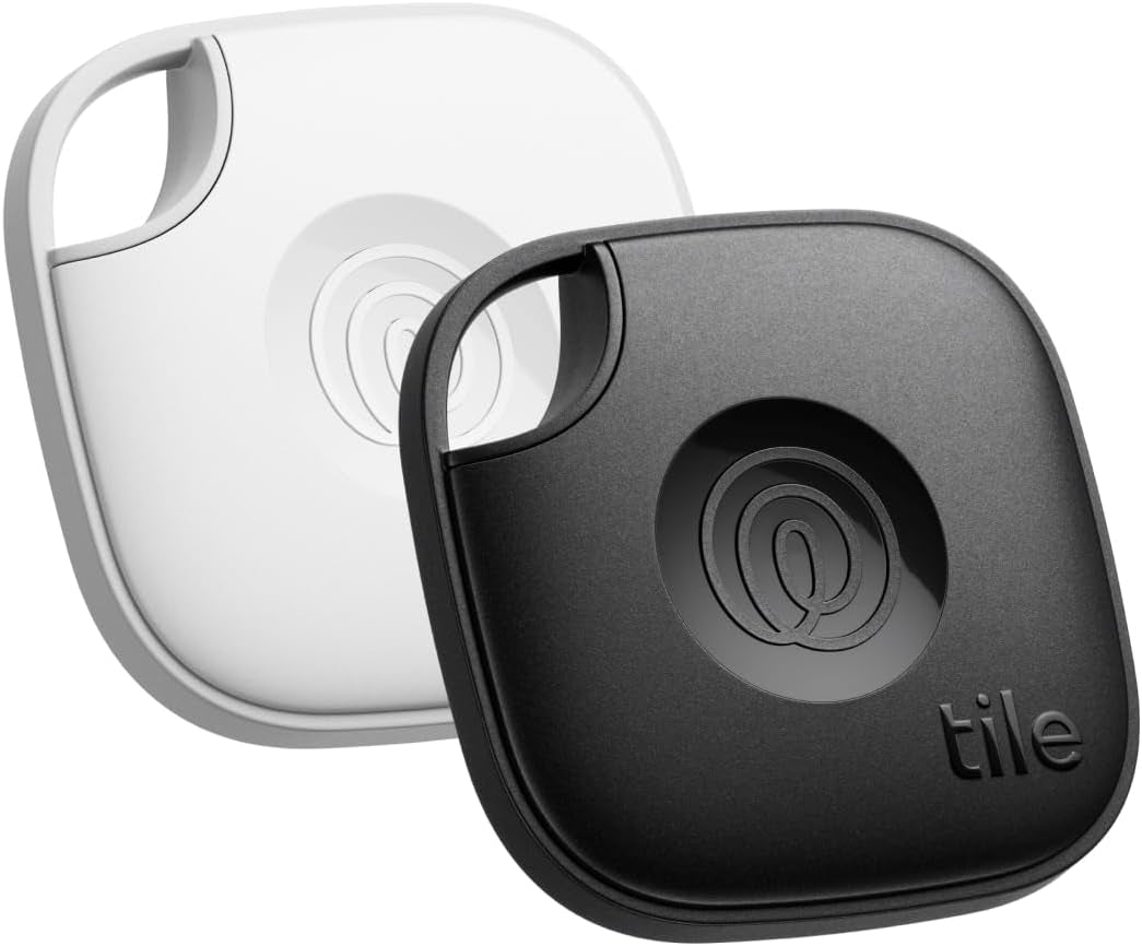 Life360 Mate Bluetooth Tracker - Key Finder and Item Locator for Bags and More, Compatible with iOS and Android, 2-Pack (Black/White)